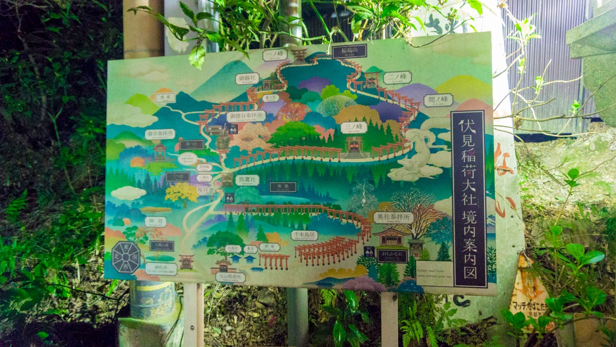 แผนที่ในศาลเจ้า Fushimi Inari