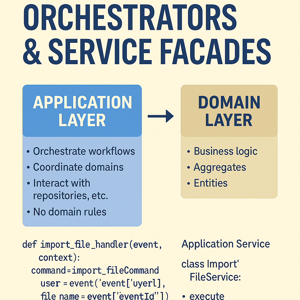 Domain-Driven Design (DDD) Application Layer — Orchestrators & Service Facades