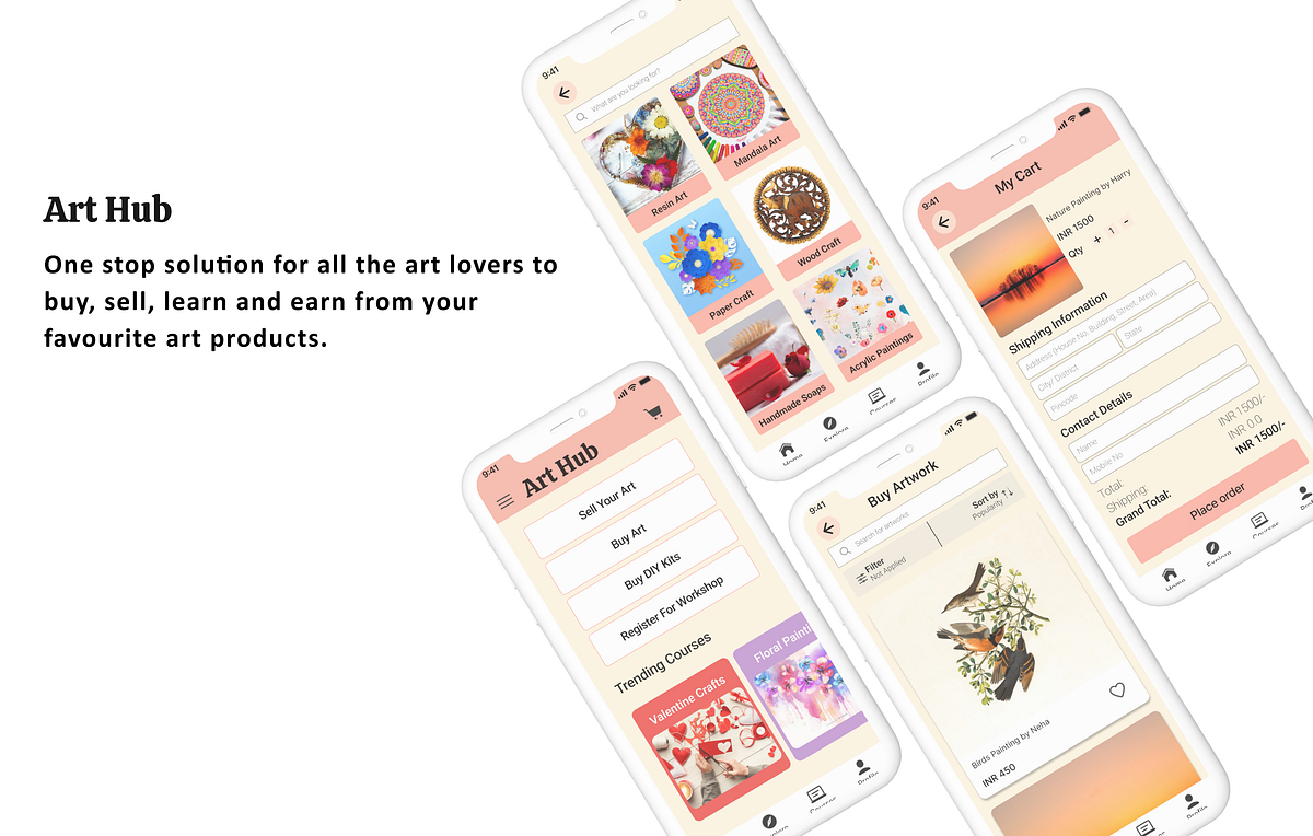 UX/UI CASE STUDY Art Hub App for art lovers by Niharikapant Medium