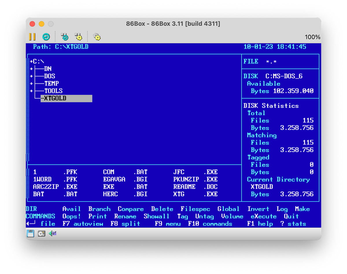 MSDOS applications XTreeGold Medium