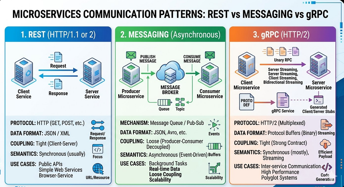 🔗 Microservices Communication Patterns: REST vs Messaging vs gRPC | by ...