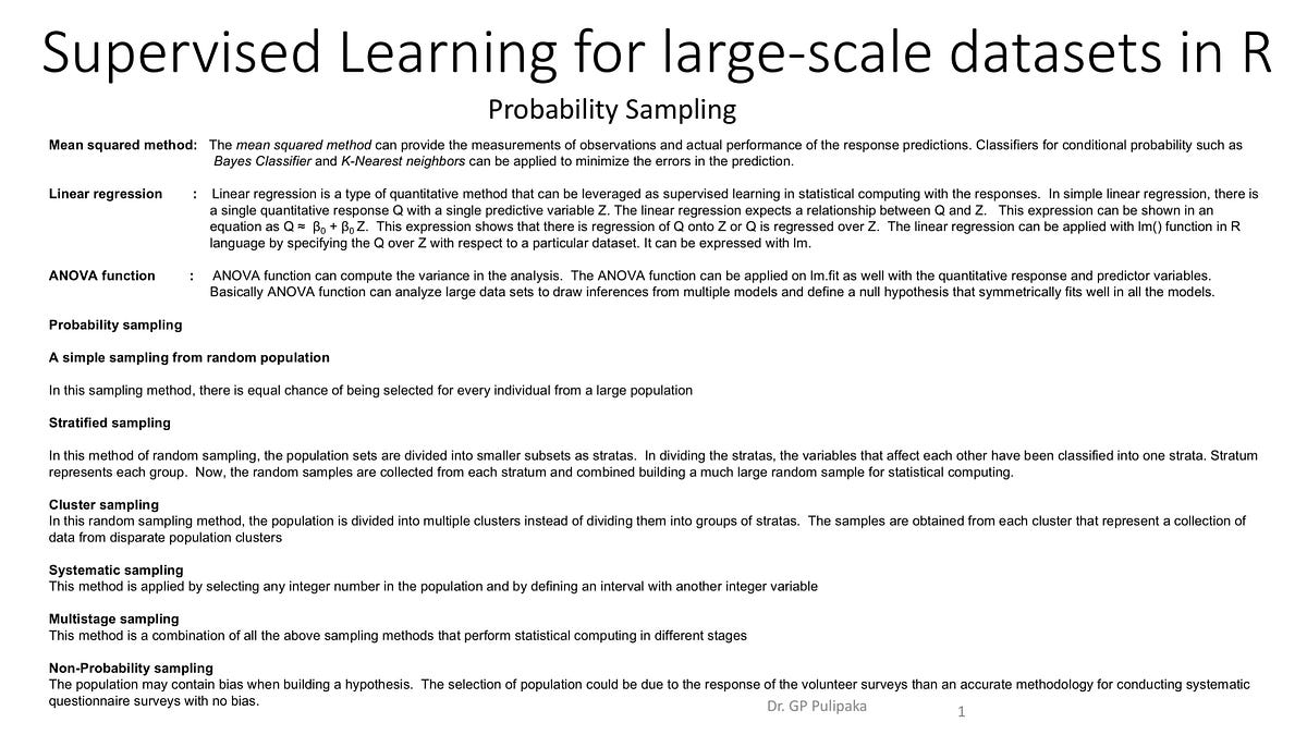 Predictive Models with Supervised learning in R | by Dr. GP Pulipaka ...