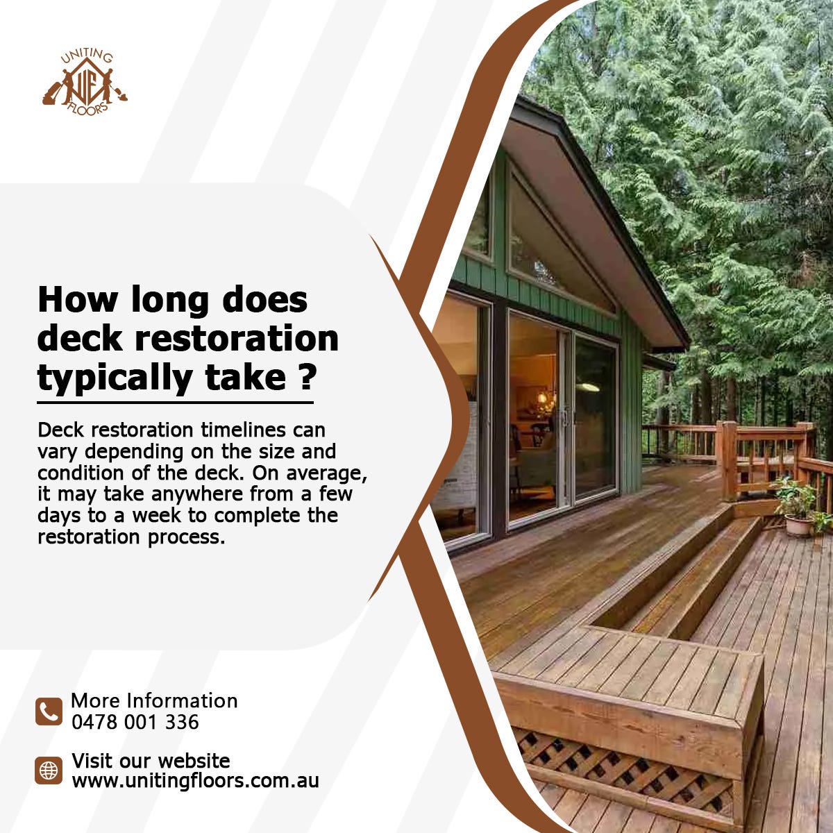 How long does deck restoration typically take?DeckRestorationMelbourne