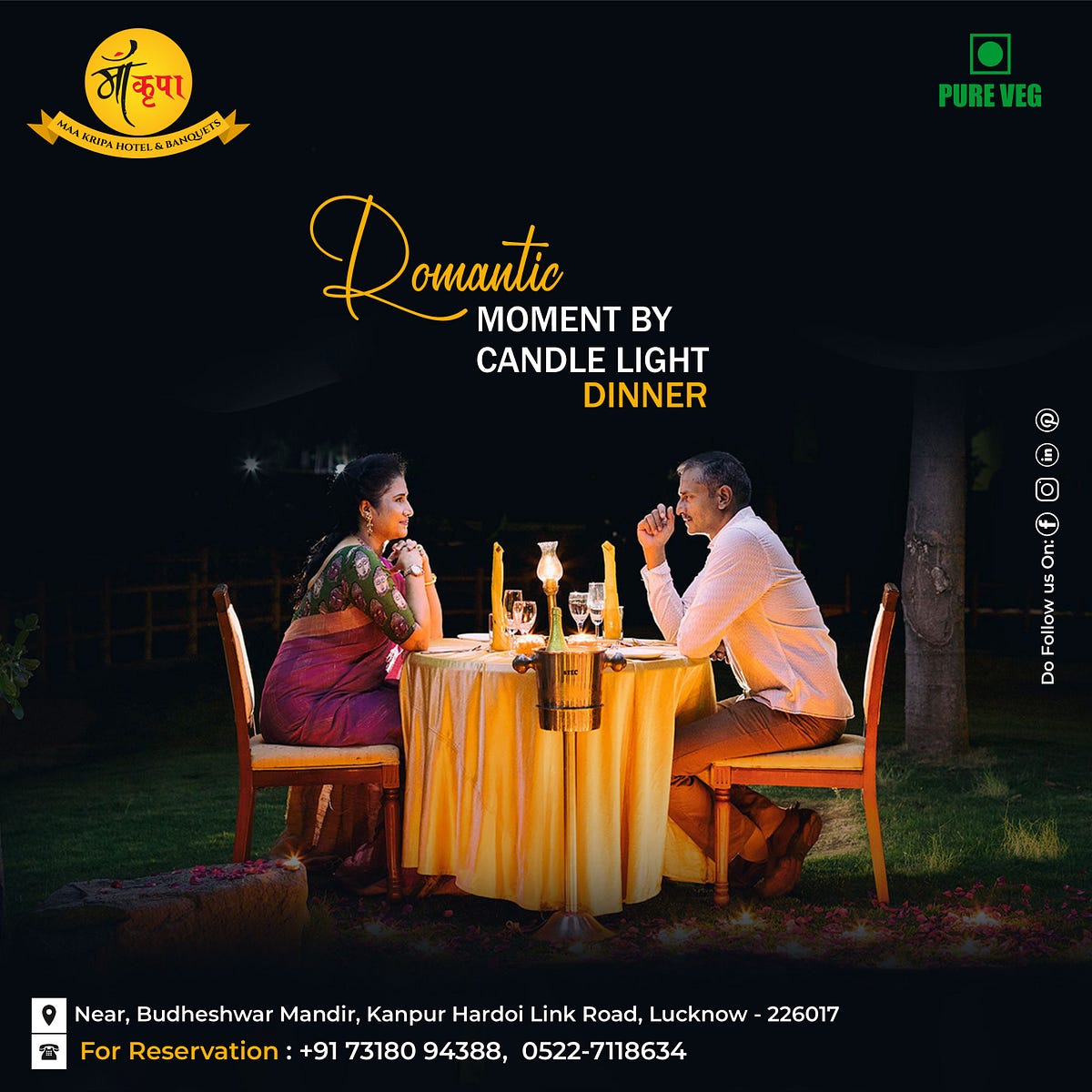 Romantic Moment By Candle Light Dinner at Maa Kripa Hotel & Banquets