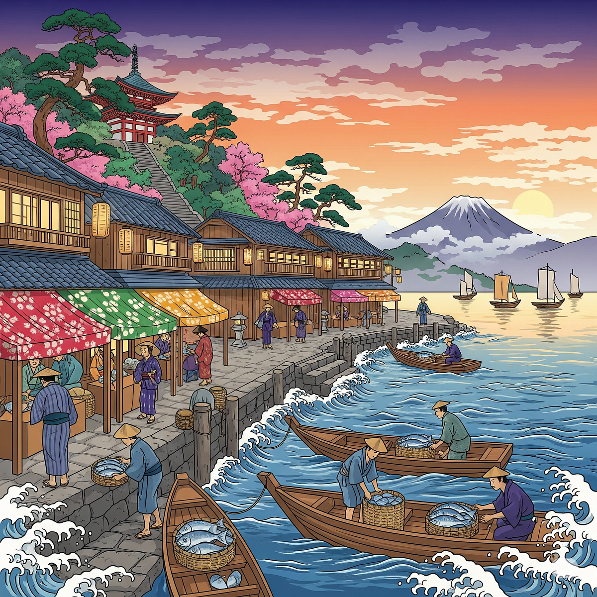 By the Harbor's Edge. An Edo Period Love Poem | by @Aoiwave