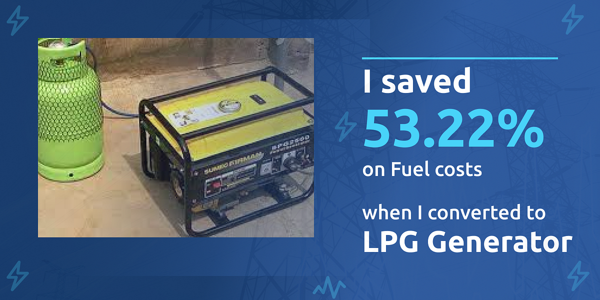 Changing my Generator to LPG saved me 53.22 on Fuel Costs. by Abafor Chima abaforchima Medium