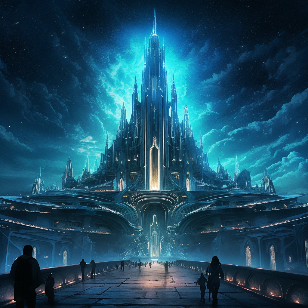 futuristic fantasy castle