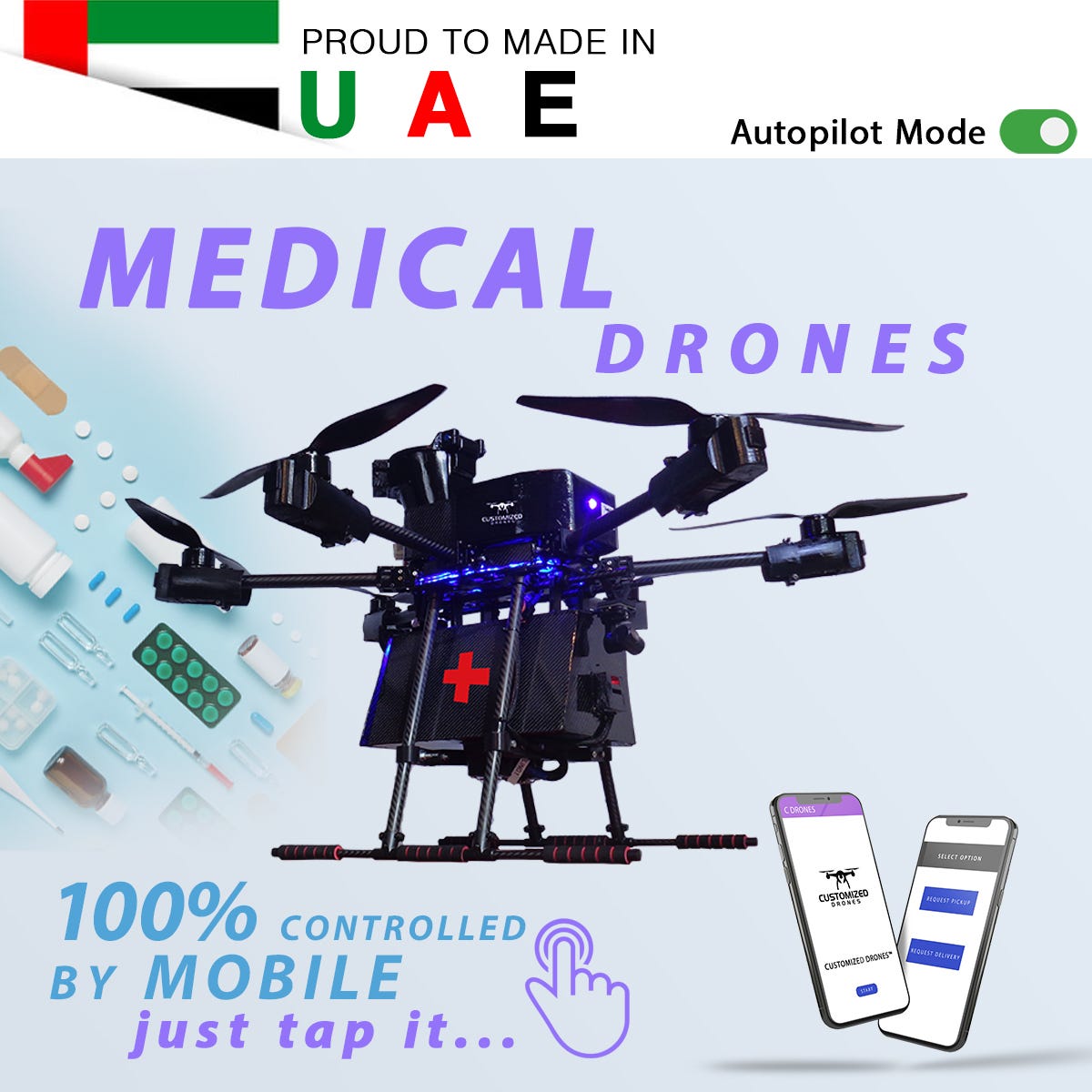 Medical Delivery Drones in UAE come with Autopilot Mode by Customized