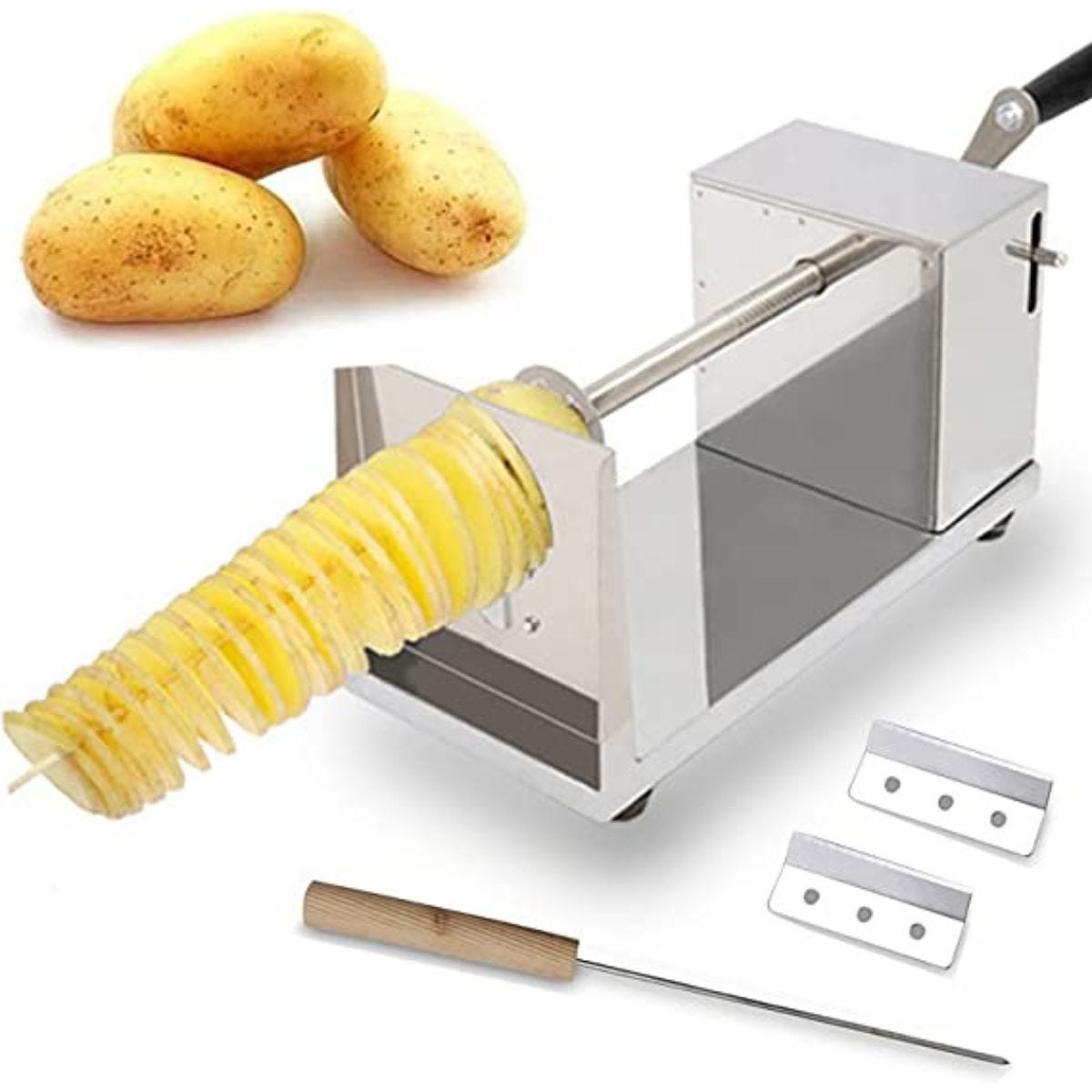 Manual Stainless Steel Twisted Potato Slicer Spiral Vegetable Cutter French  Fry