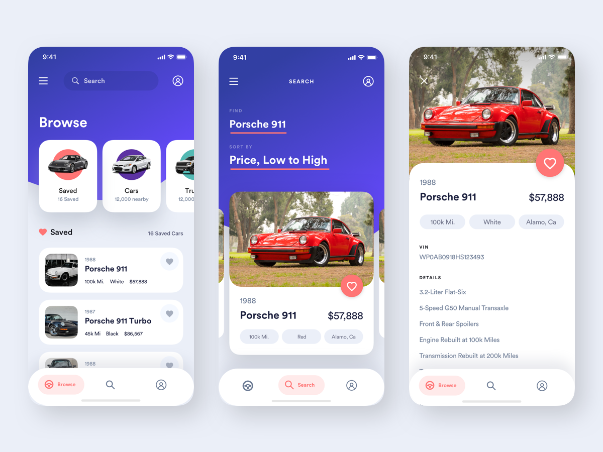 5 Stunning Car Marketplace User Interface by Domenico Nicoli UX