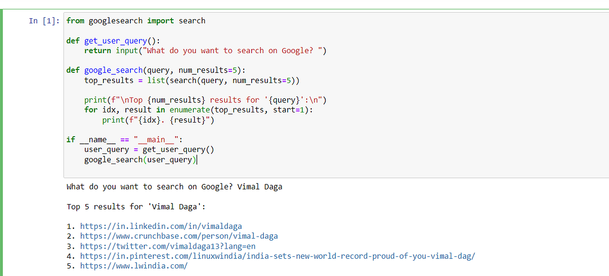 Harnessing the Power of Google Search in Python | by Arpit Sharma | Medium