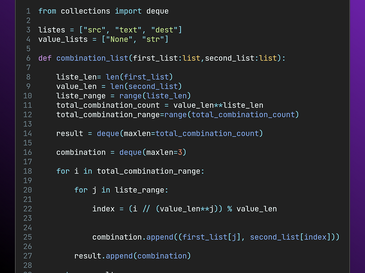 Python ile 2 Listenin Benzersiz 3'lü Kartezyen Çarpımı | by Caner Uysal ...