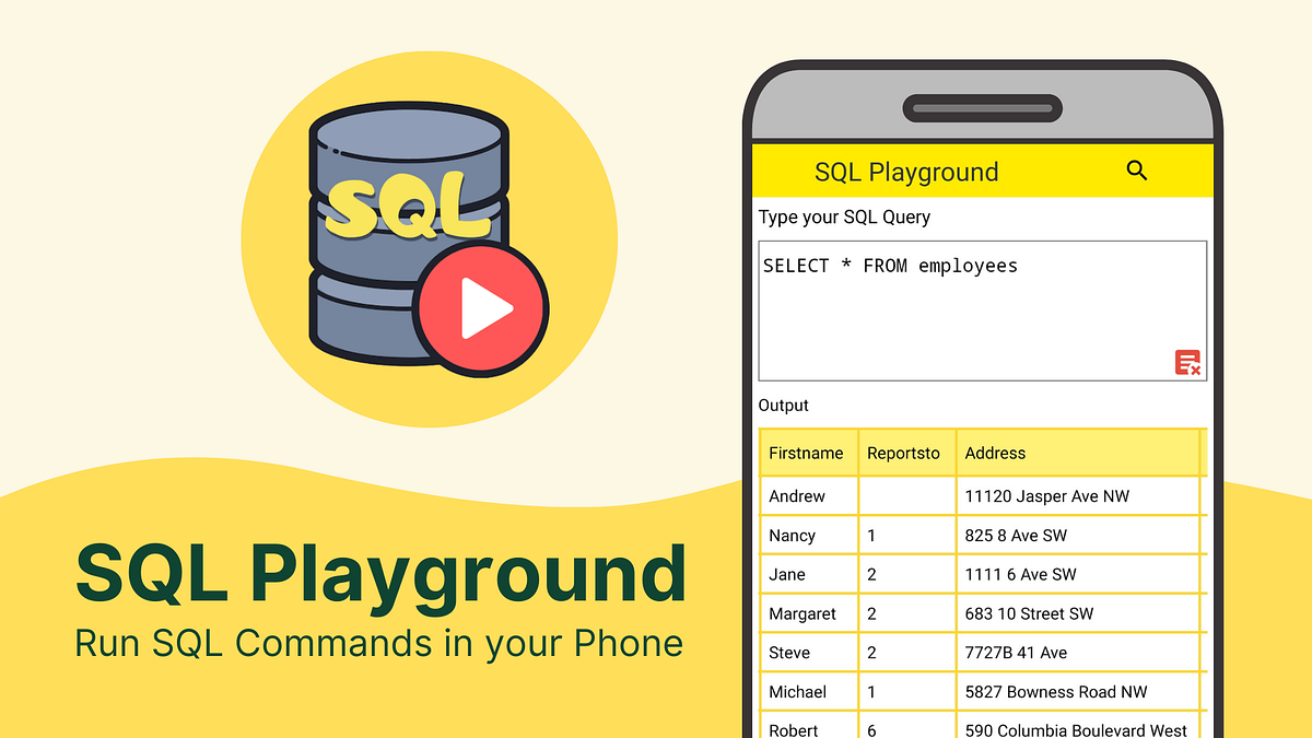 I created an app which allow people to run SQL queries in phone using ...