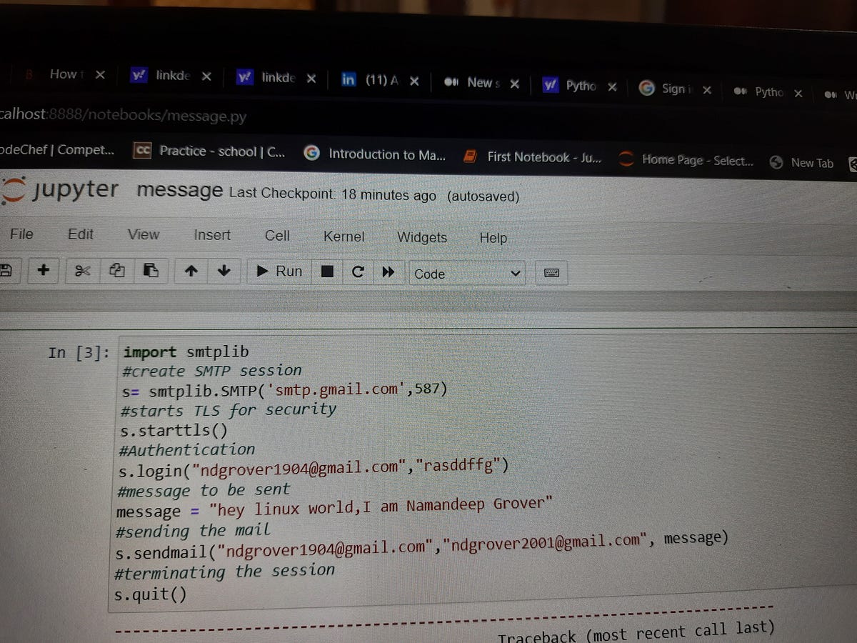 Python Code To Send Email