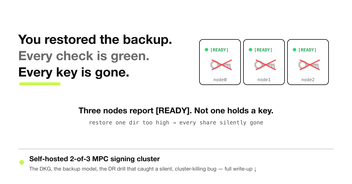How to Deploy a Self-Hosted 2-of-3 MPC Signing Cluster (Without Losing Everyone's Keys)