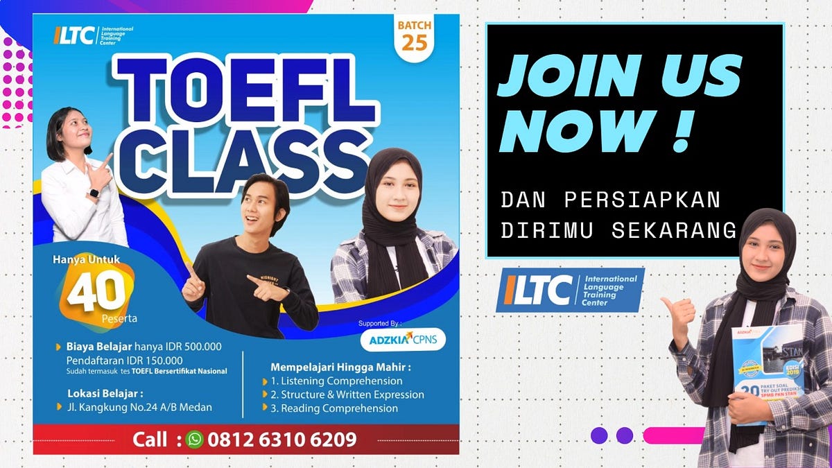 KELAS TOEFL BERSERTIFIKAT RESMI NASIONAL, Call 0822–3576–1475, Kursus ...