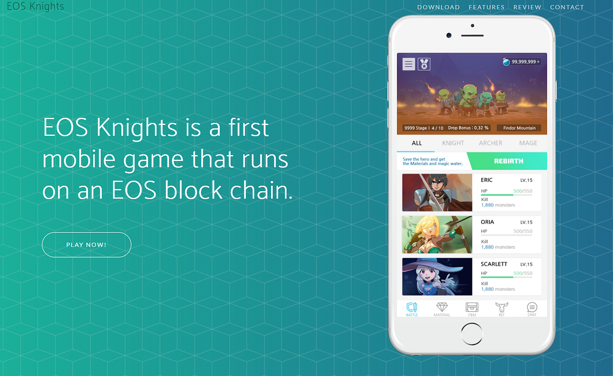이제 이오스로도 게임할 수 있다. 크립토키티보다 재미있는 EOS 기반 댑 : eosknights | by 엔프티(ENFTY) |  Medium