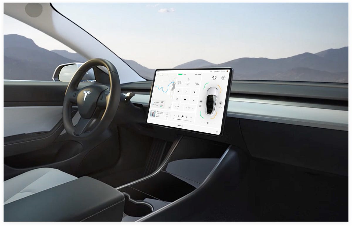 Interface concept for Tesla incar dashboard — a UX case study by