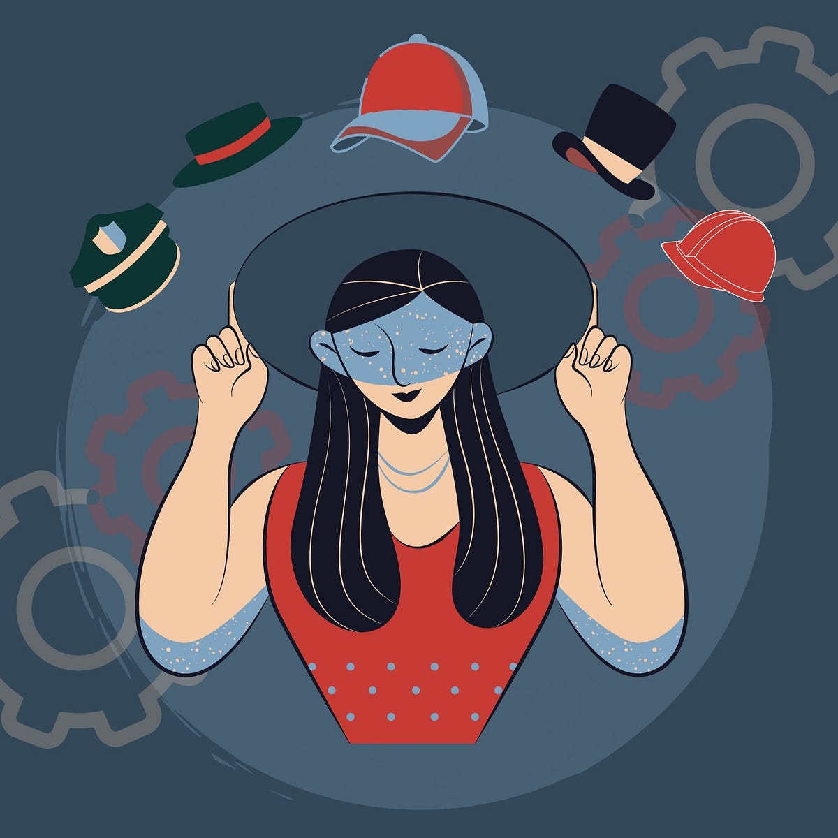 Please, one more hat. The interviewer asked me to explain how… by