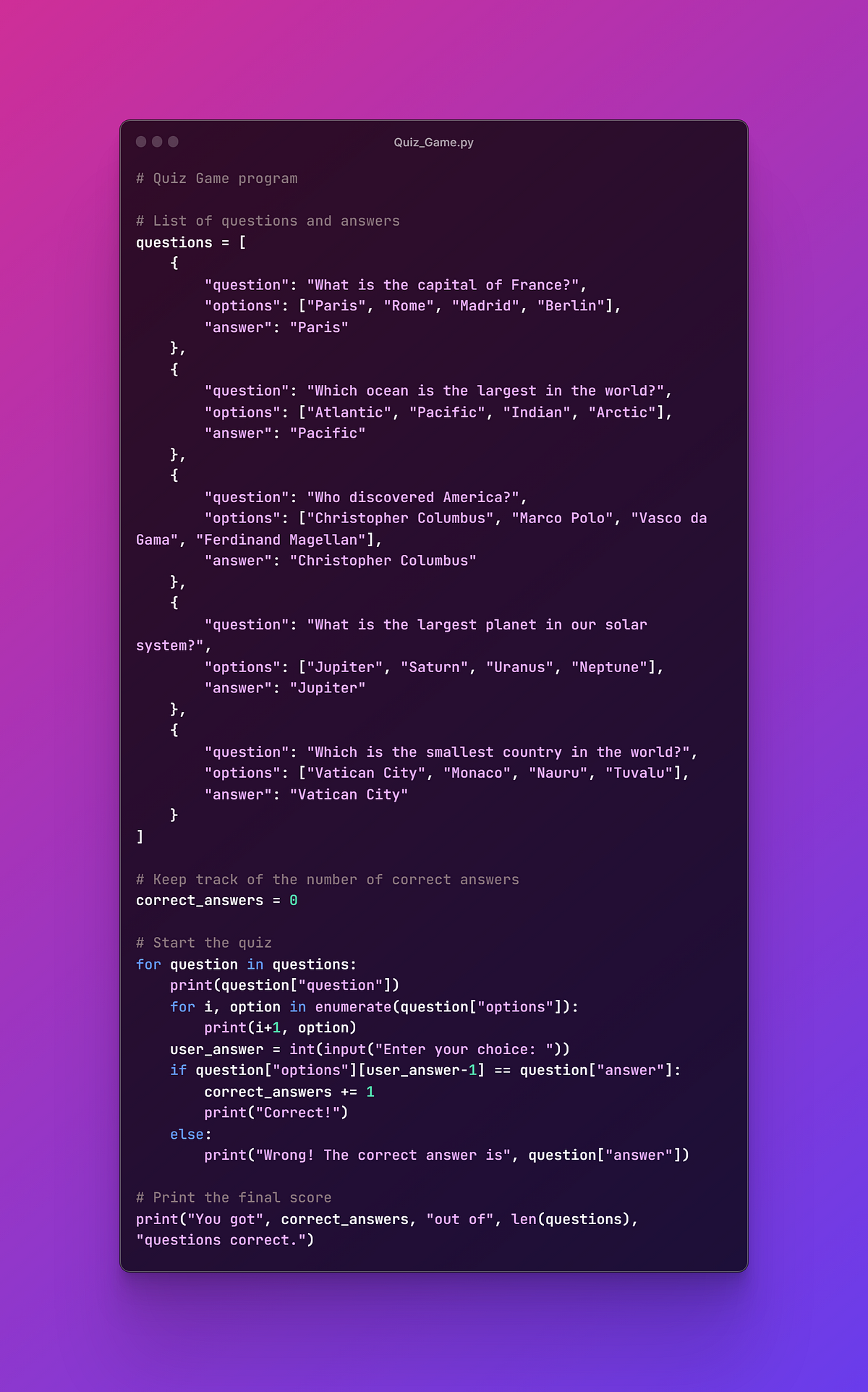 Creating an Engaging Quiz Game with Python: A Step-by-Step Guide | by ...