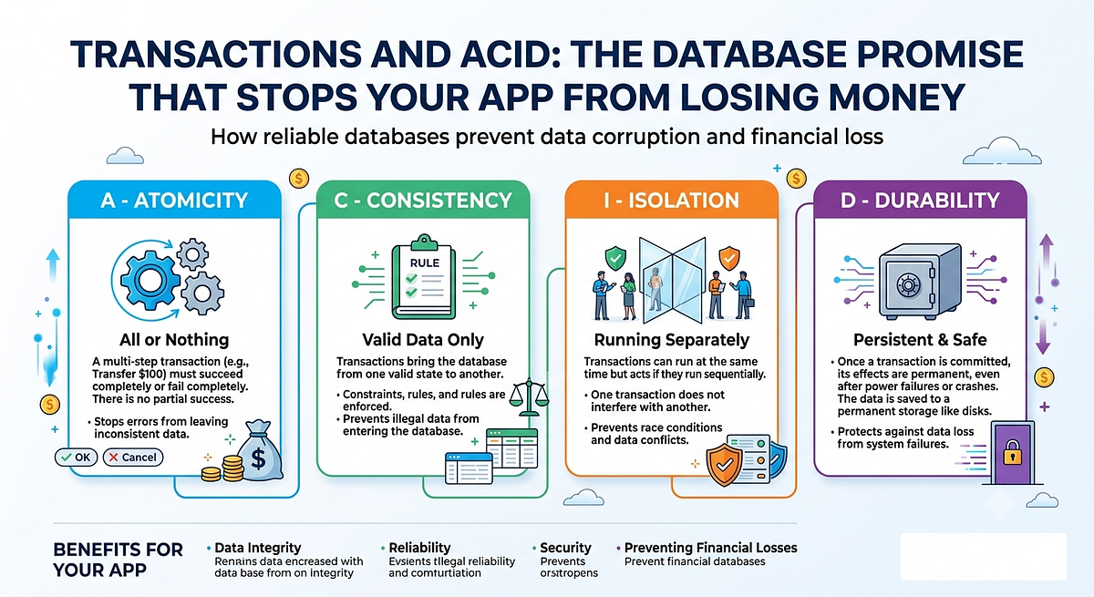 Transactions and ACID: The Database Promise That Stops Your App From Losing Money