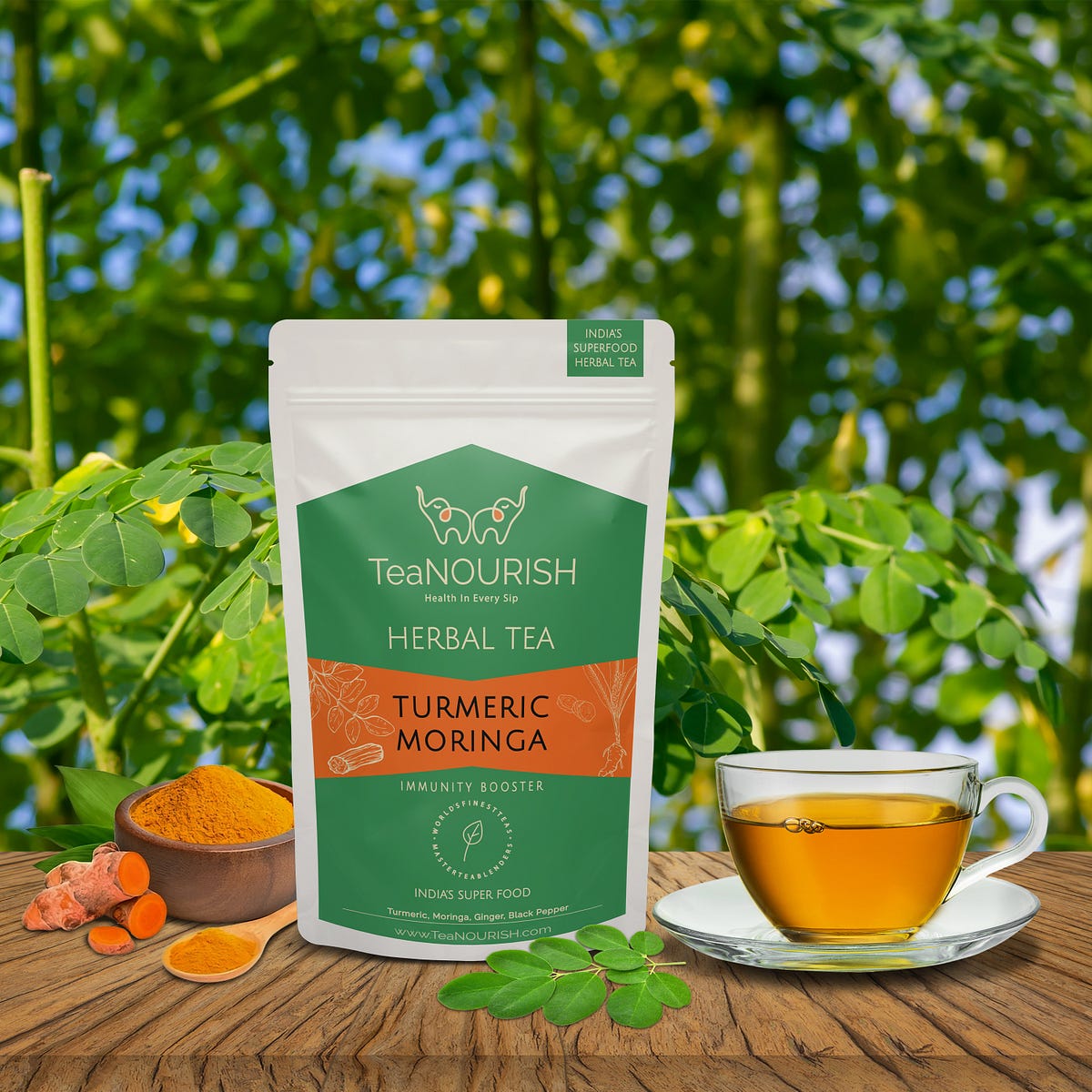 Discover the Wellness Elixir: Turmeric Moringa Herbal Tea — A Symphony ...