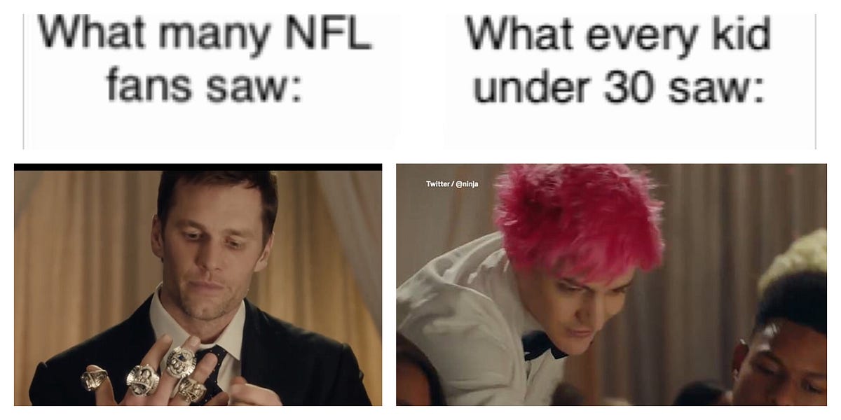 Why did your kids get excited about the guy with pink hair in the NFL's Super  Bowl Commercial? | by Kyland Young Works | Medium