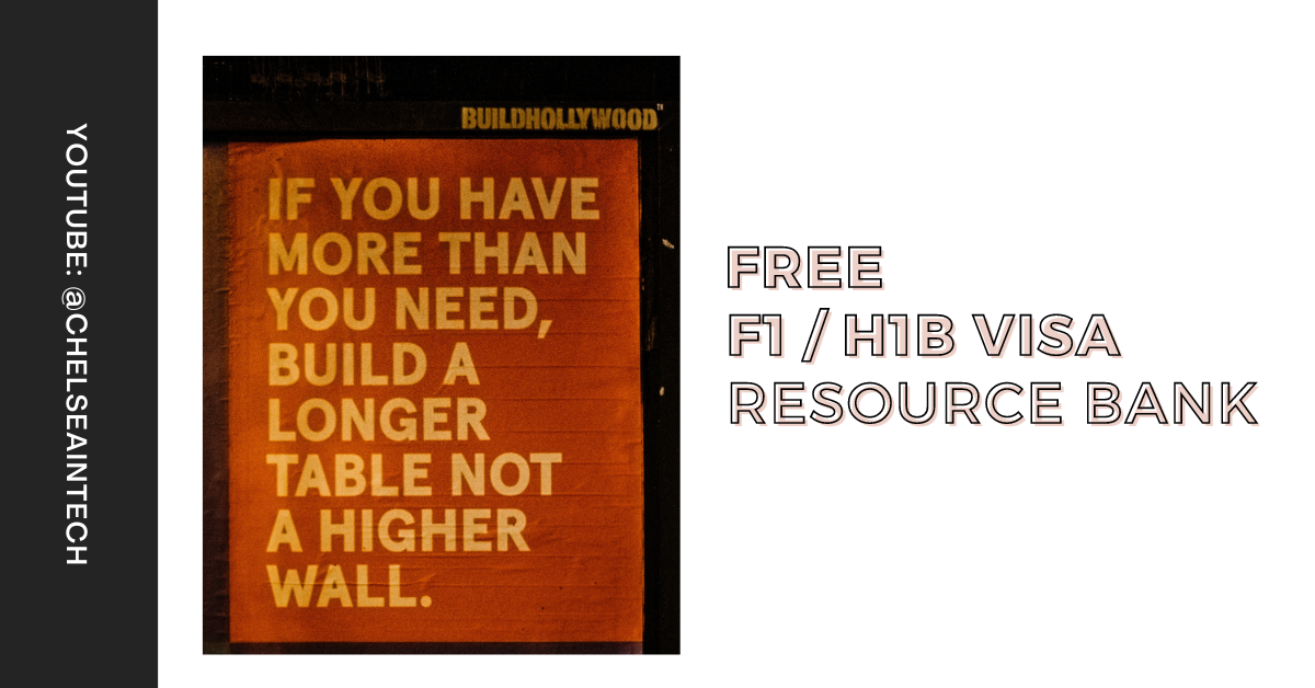 F1/H1B Visa Resource Bank. The information presented in this blog… | by  Chelsea Ip | Medium