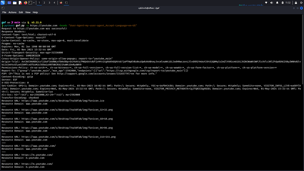 GAF (Get all Files) Recon tool. Before 3 or 4 weeks i created a python ...