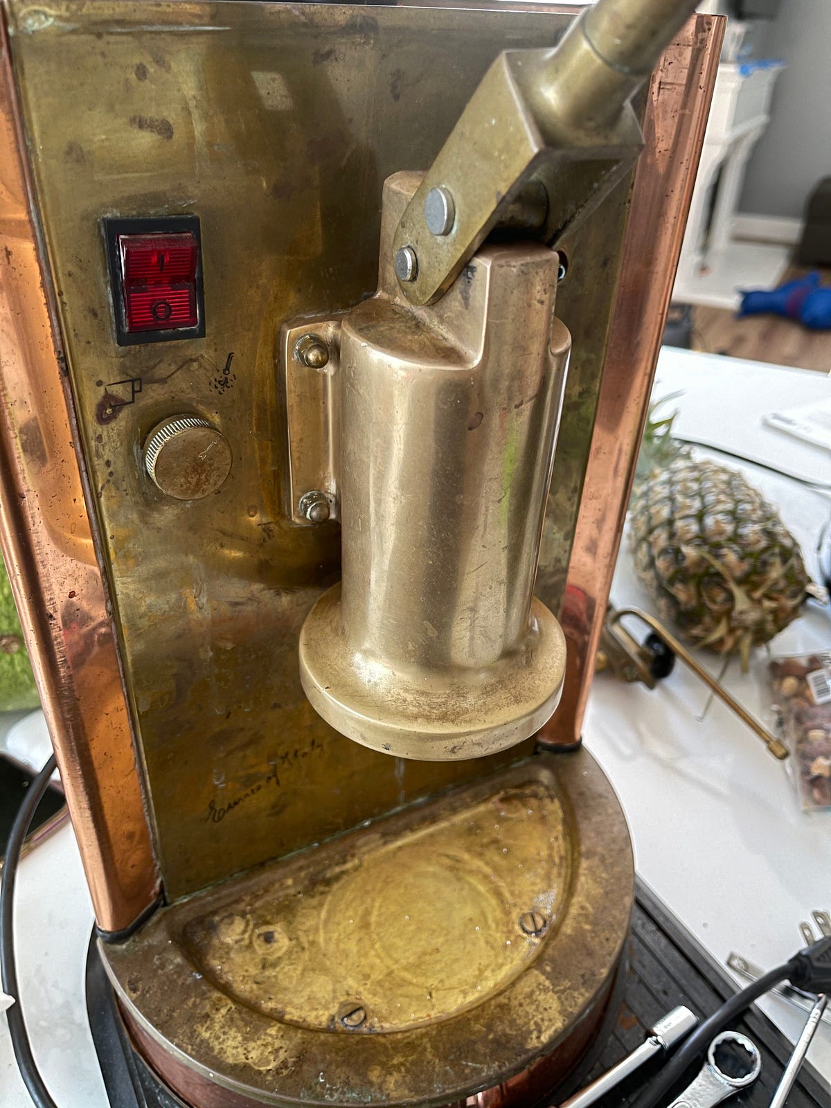 Vintage copper coffee machines