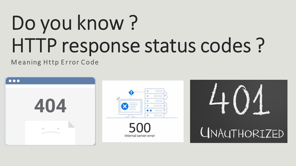 GET FAMILIAR WITH THESE IMPORTANT HTTP RESPONSE STATUS CODE, by Kingsley  Atanang