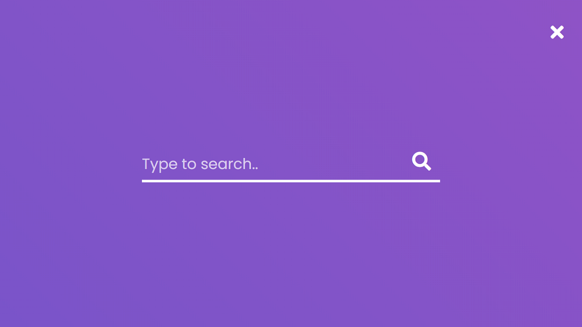 Full Screen Search Bar Animation using HTML CSS & JavaScript | by ...