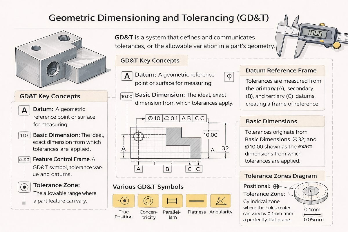 GD&T Explained: How Geometric Dimensioning and Tolerancing Works in CAD ...