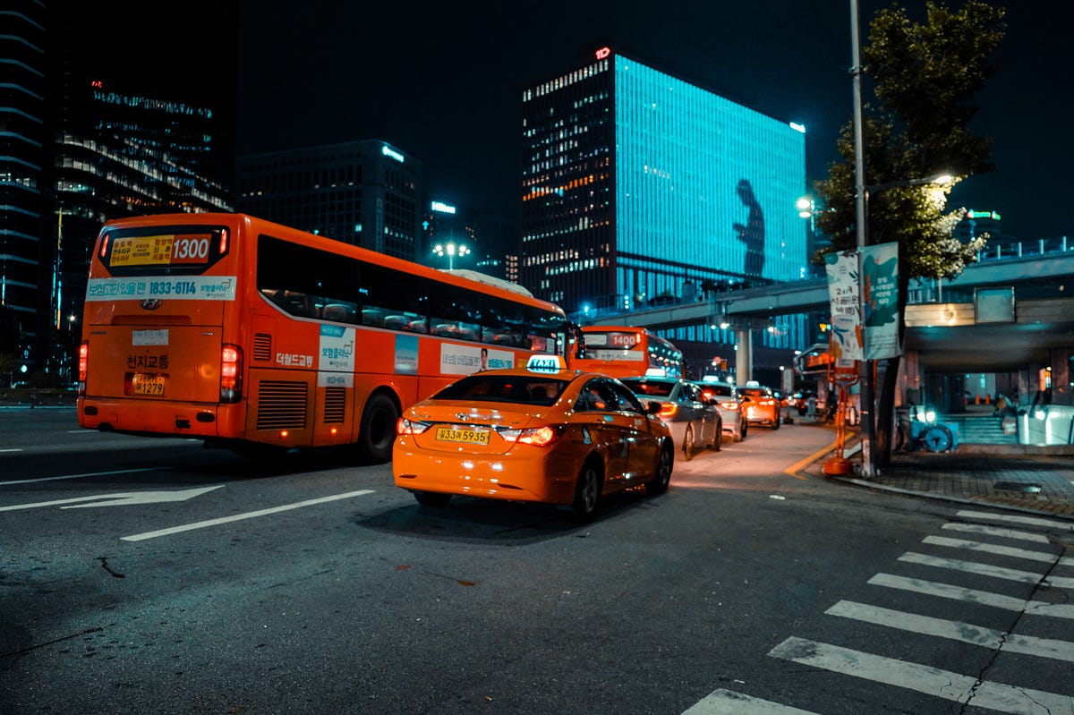 Такси в сеуле. Korea Bus Road.