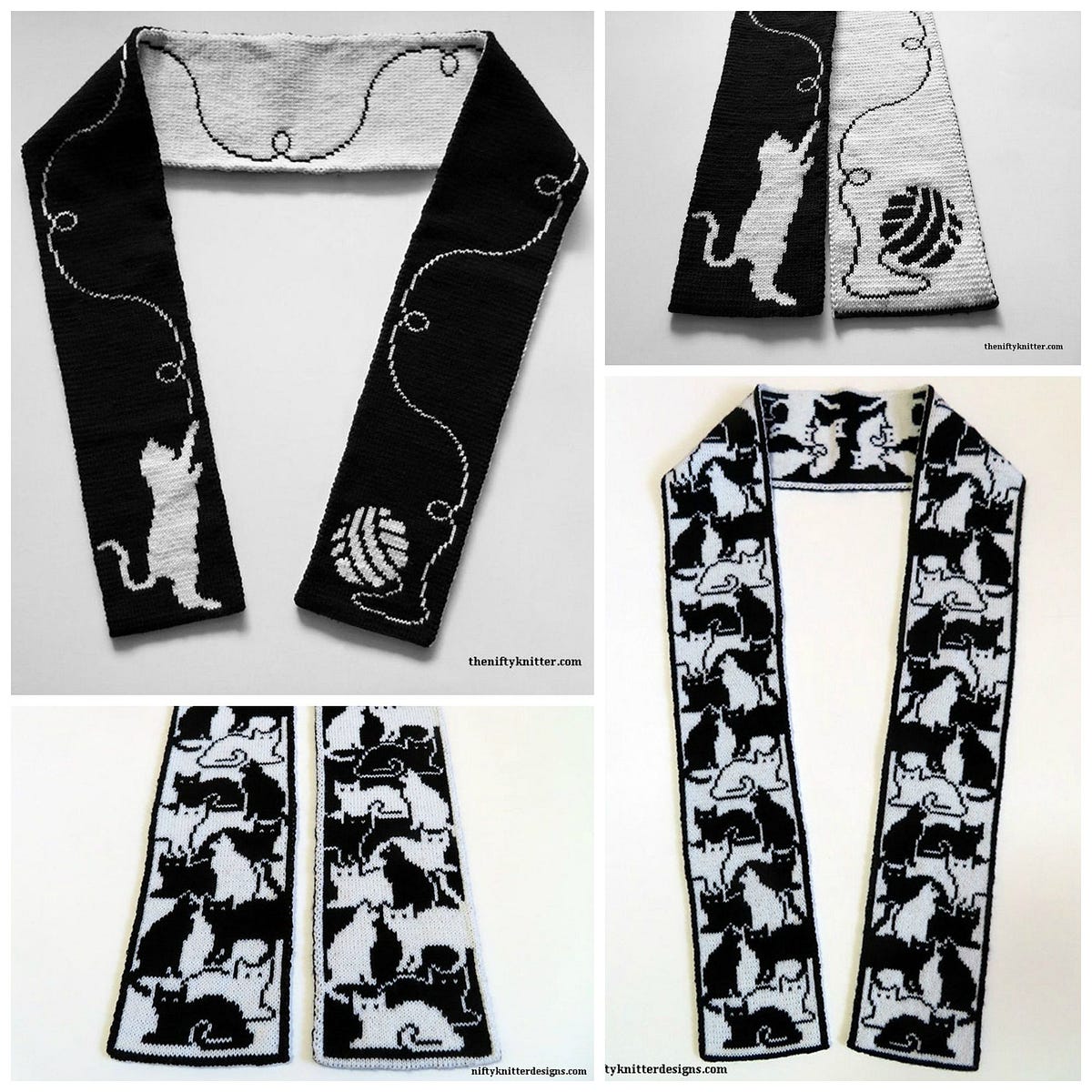 小物 doublet STUFFED CAT HAND-KNITTING SCARF Doublet Black Stuffed