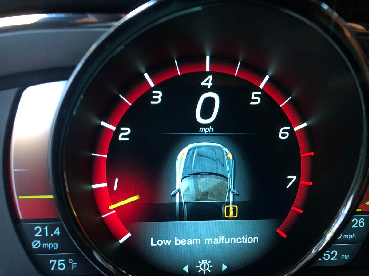 Volvo 2014 XC60 Investigate Low Beam Malfunction Message and Check the