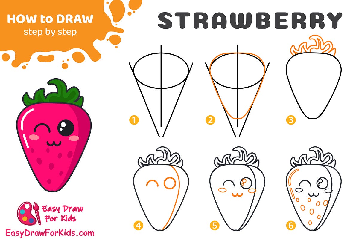 How To Draw A Strawberry A StepbyStep Guide by Easy Draw For Kids Medium