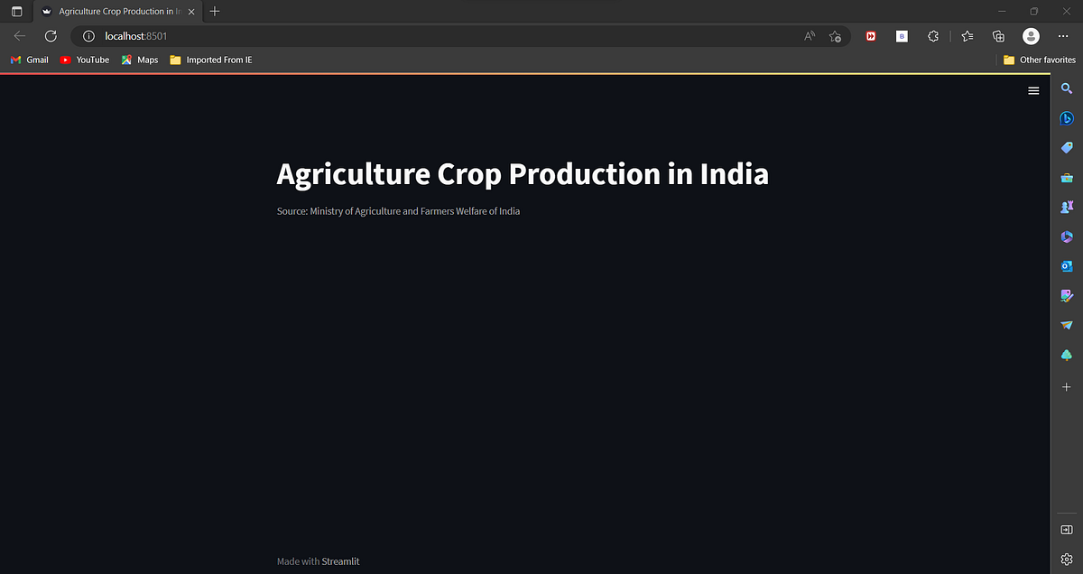 Interactive webmap using Python Streamlit — Agriculture Production in ...