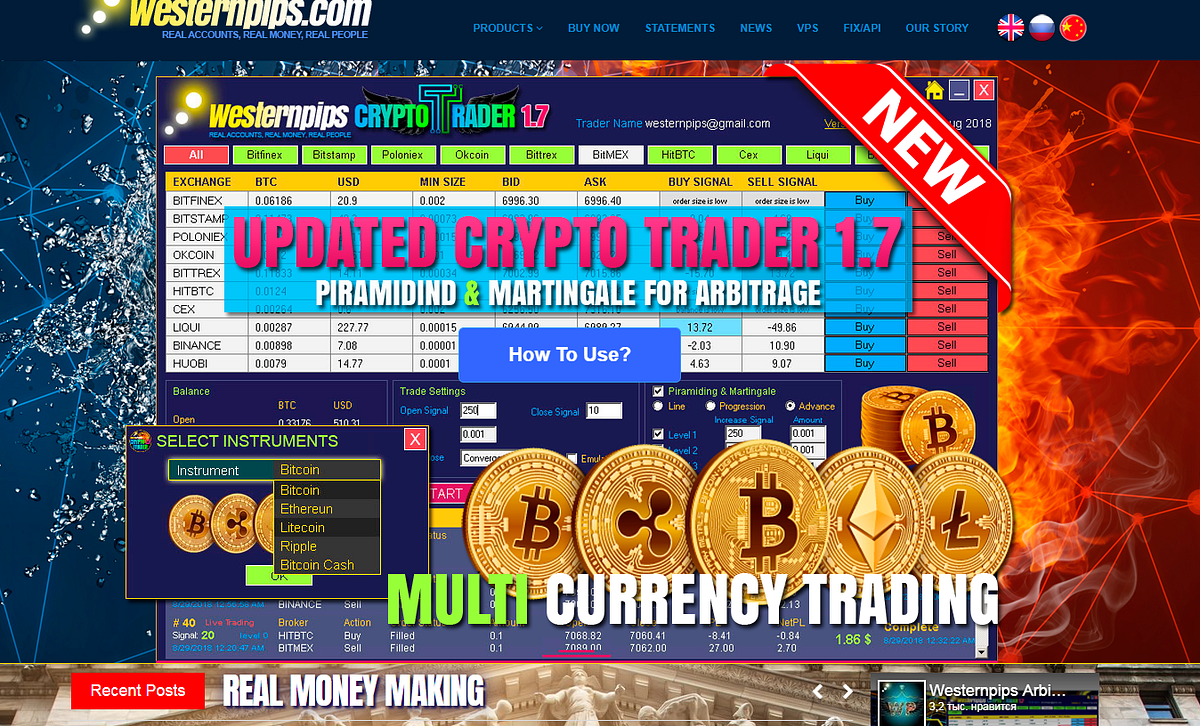 WESTERNPIPS BITCOIN ARBITRAGENEW! UPDATED CRYPTO TRADER 1.7 MULTI