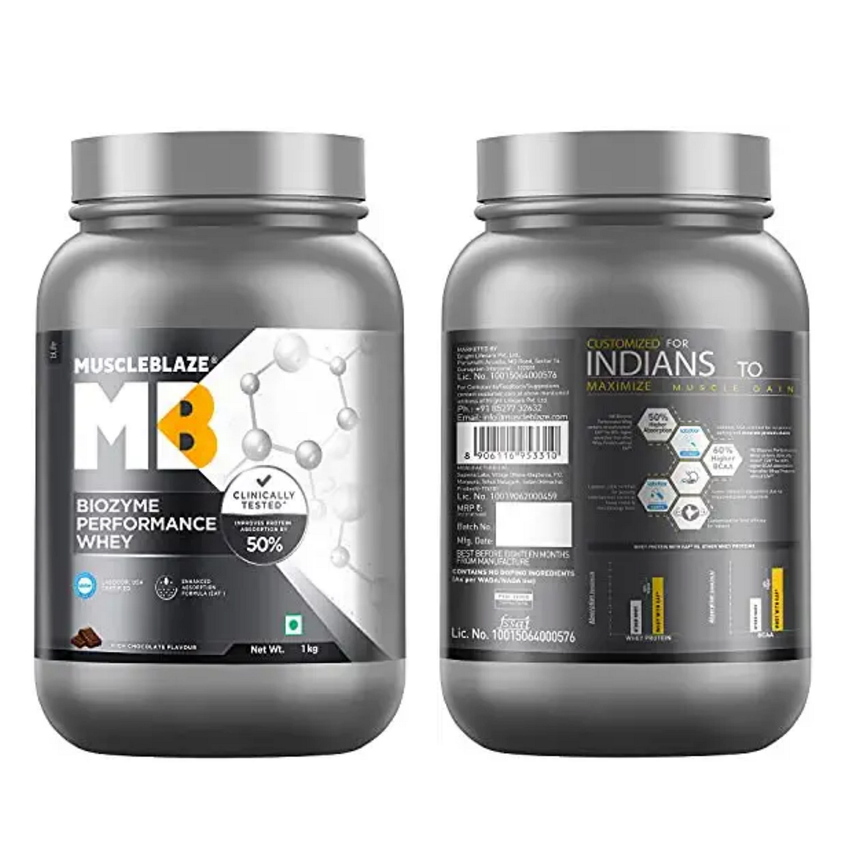 MuscleBlaze Biozyme Performance Whey Protein, Labdoor USA Certified