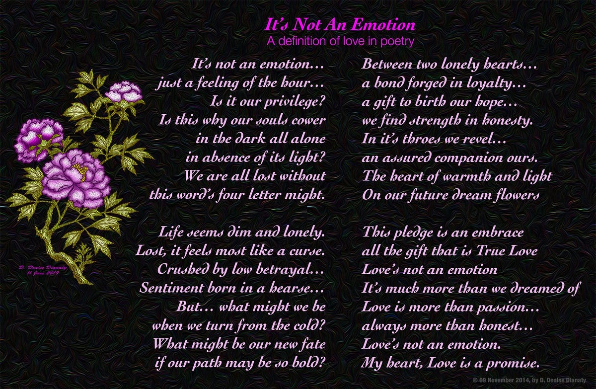 What is Love. It’s not an emotion | by Author, D. Denise Dianaty ...