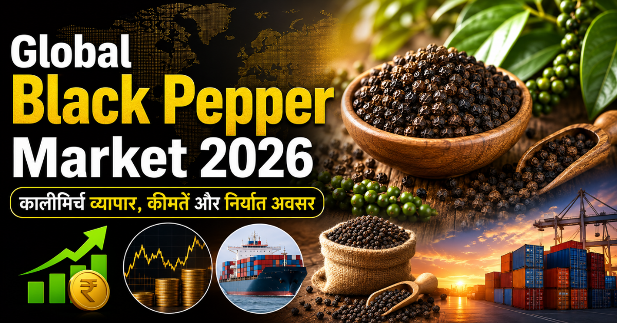 2026 में वैश्विक कालीमिर्च बाजार: मांग बढ़ी, आपूर्ति सीमित, निर्यातकों के लिए नए अवसर