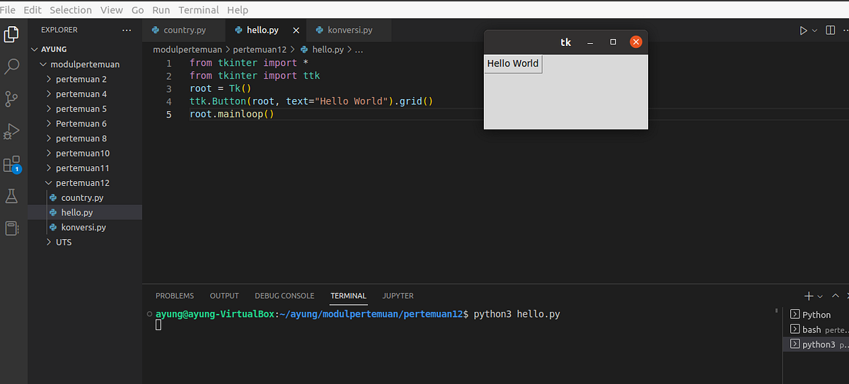 Modul 10 : Pertemuan 12 (Socket Programming — Gui dengan Python) | by ...