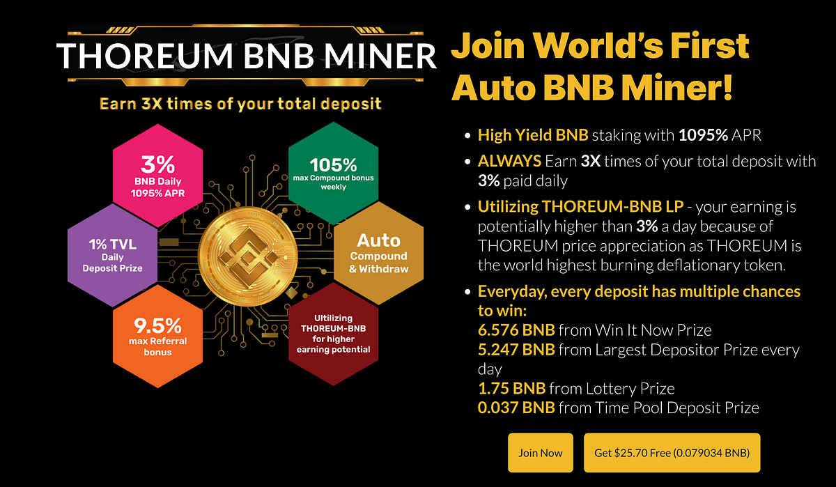 How To Make 3% Daily With Thoreum BNB Miner | by Cronos Army | Medium