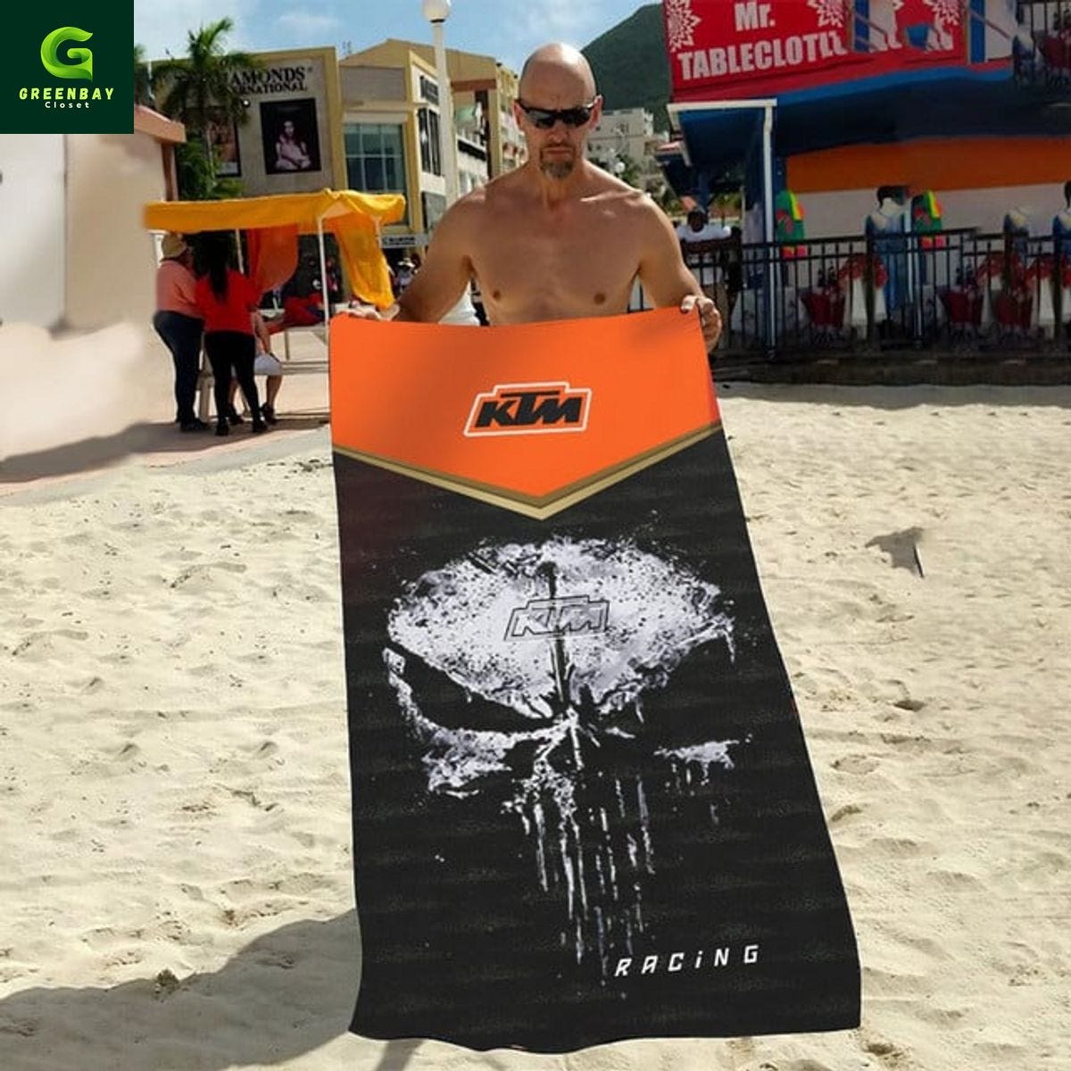 Sprint Car Non-Wing Beach Towel Muddy