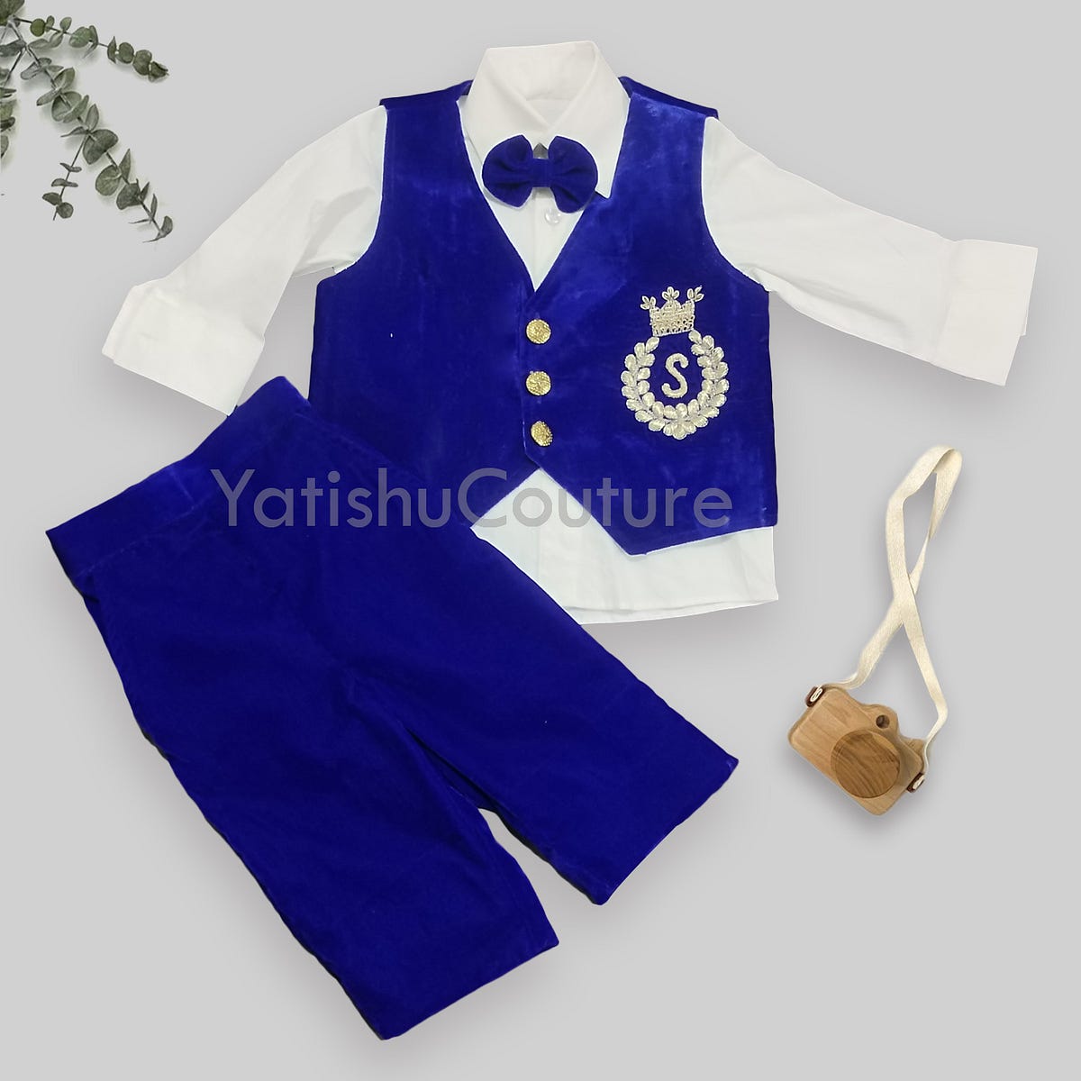 First Birthday Baby Boy Royal Blue Outfit Yatishucouture Medium