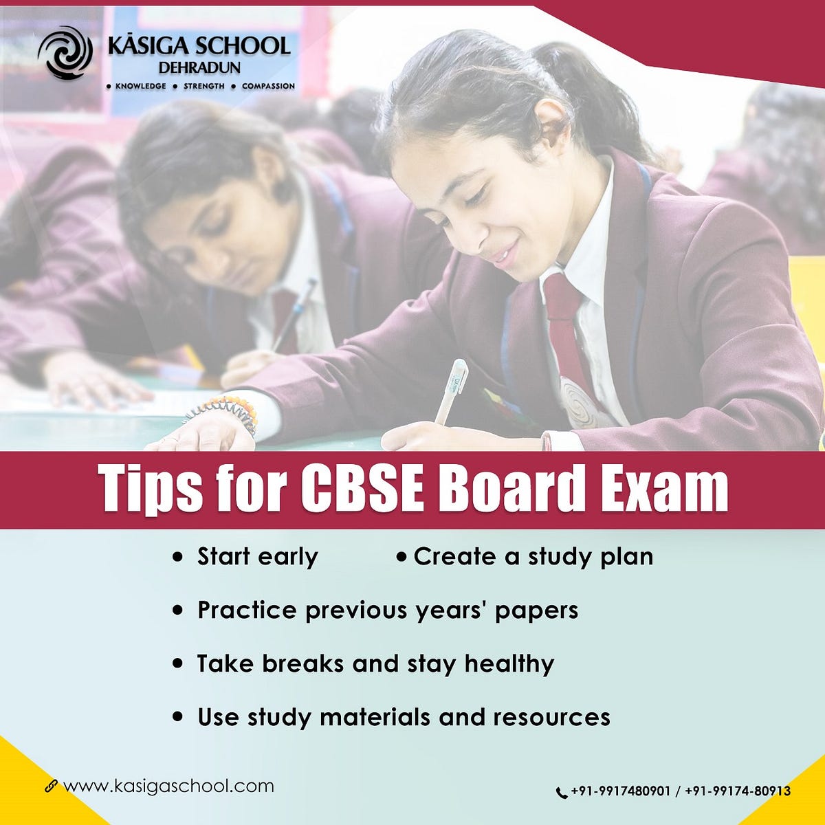 Tips for CBSE Board Exam — Board Exam tips 2024 Kasiga School Medium