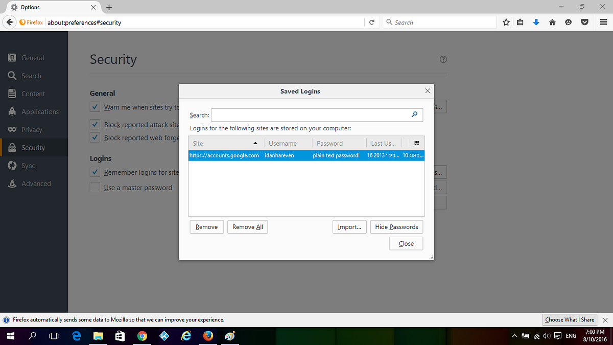 How to workaround browsers ‘save password’ & ‘password
