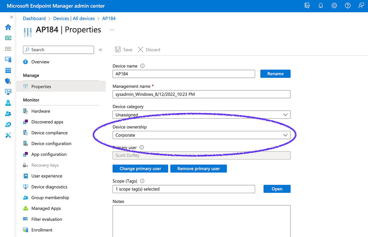About Intune device ownership Corporate vs Personal by Scott Duffey