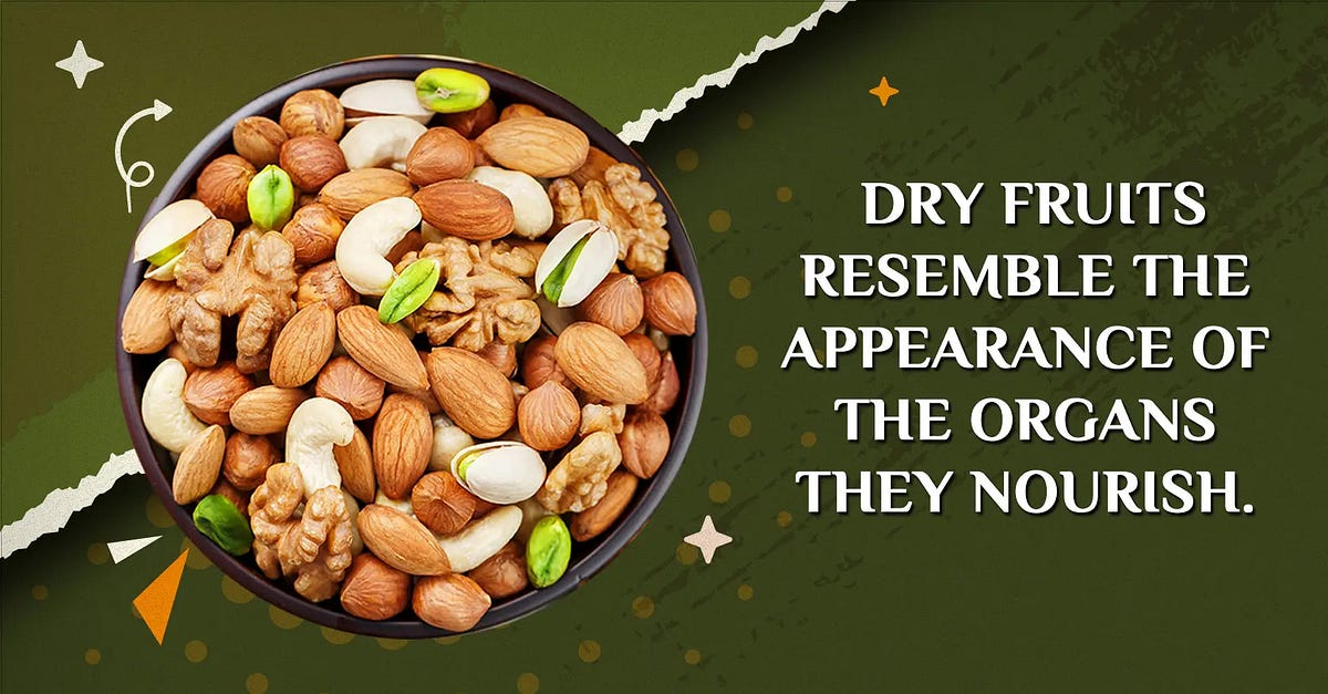 The appearance of dry fruits resembles the organs they nourish. by